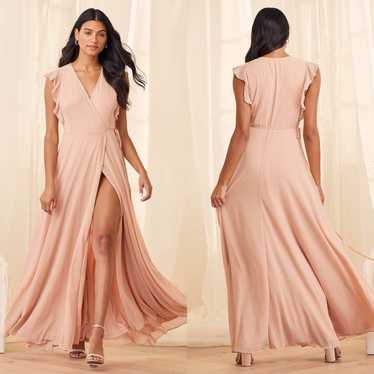 Lulus | Crescendo Blush Wrap Maxi Dress