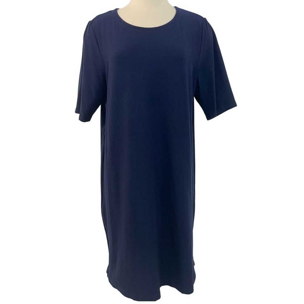 Eileen Fisher Crew Neck Shift T-Shirt Dress Side … - image 1