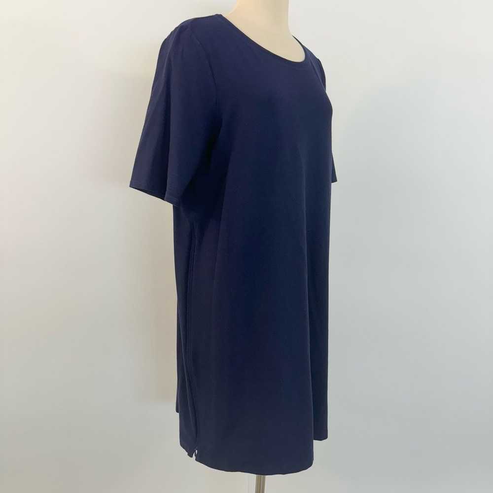 Eileen Fisher Crew Neck Shift T-Shirt Dress Side … - image 5