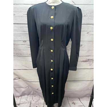 Chaus Vintage Black Dress With Shoulder Pads size… - image 1