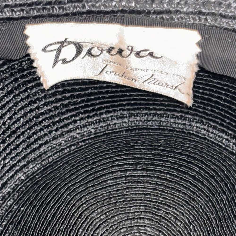 Woman's Black Straw Hat Vintage Dowa for Jordan M… - image 4