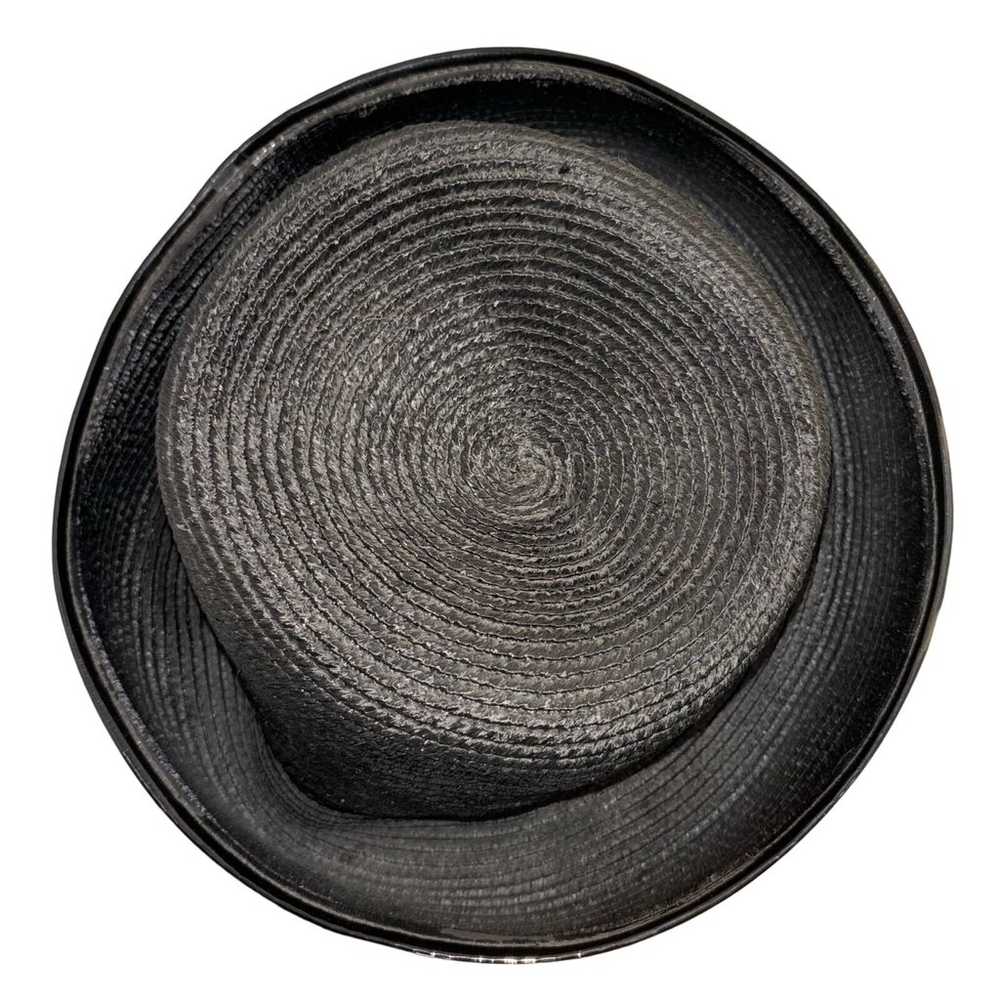 Woman's Black Straw Hat Vintage Dowa for Jordan M… - image 5