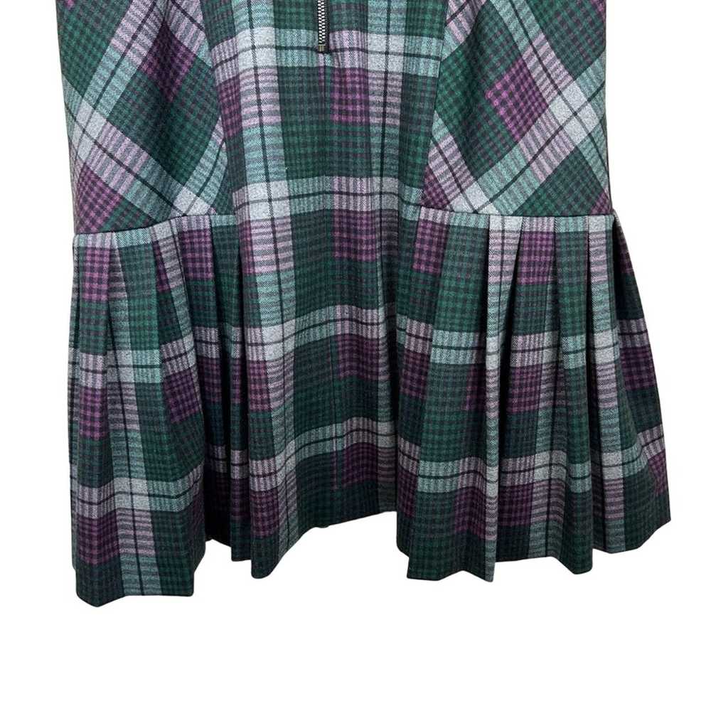 Tahari ASL green burgundy plaid ponte elbow sleev… - image 7