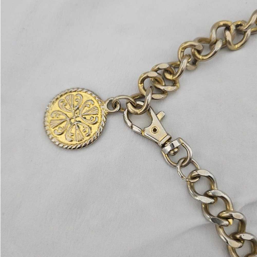 Vintage Unbranded Gold Tone Medallion Multi-Chain… - image 4