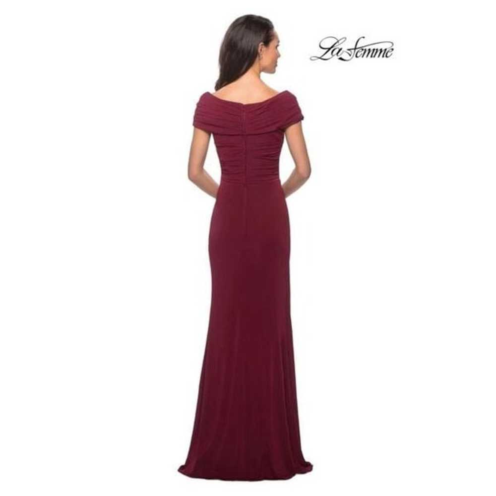 La Femme Ruched Surplice Jersey Gown 4 - image 7