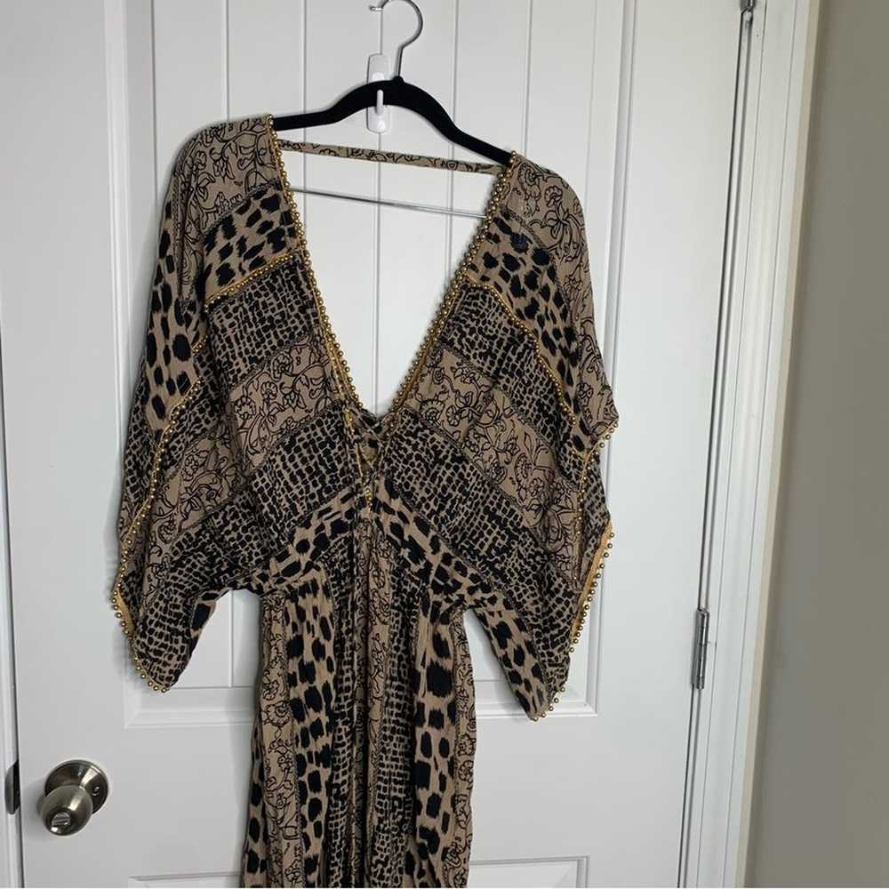 Anthropologie Z&L boho leopard print maxi dress c… - image 3