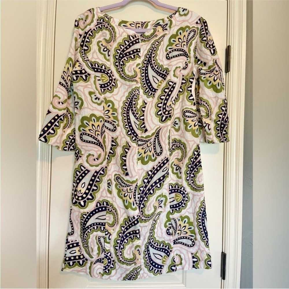 Boden 100% Size 8 Linen Laurie Paisley Print Line… - image 7