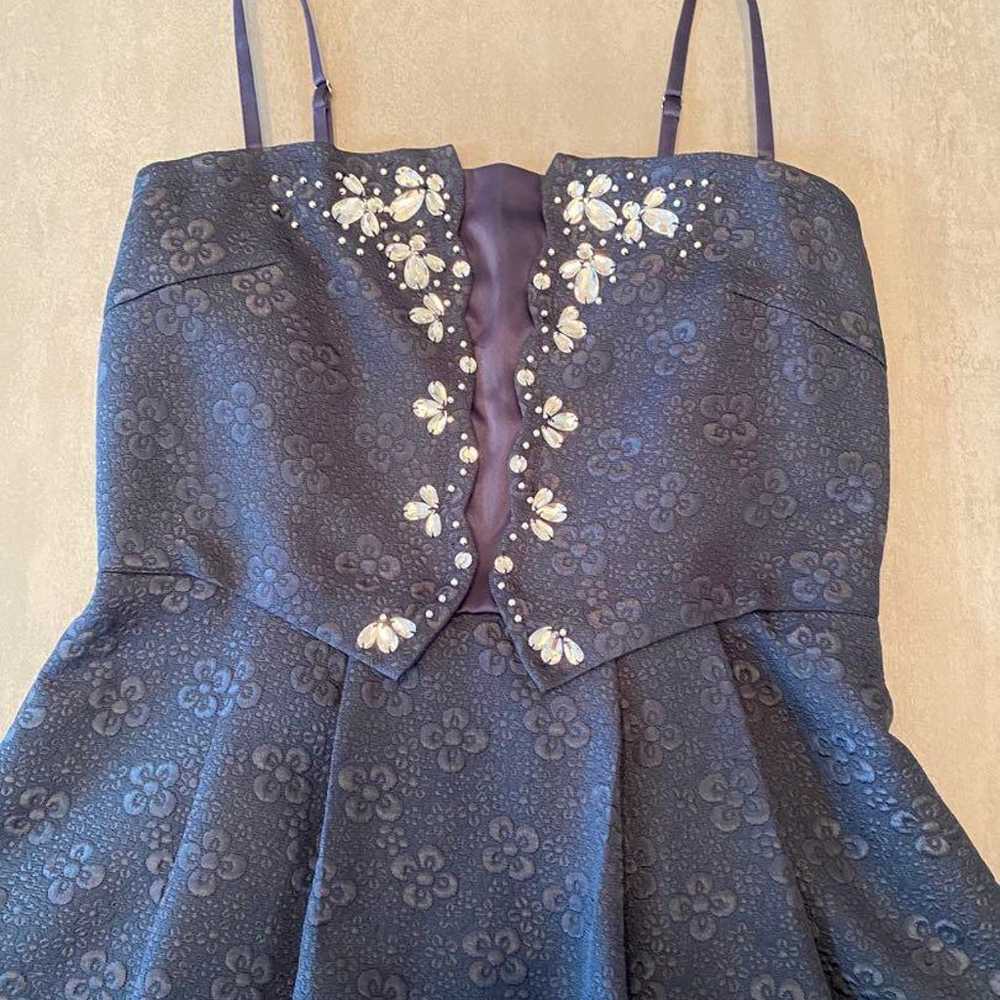 Navy Flower Pattern Party Dress - image 3