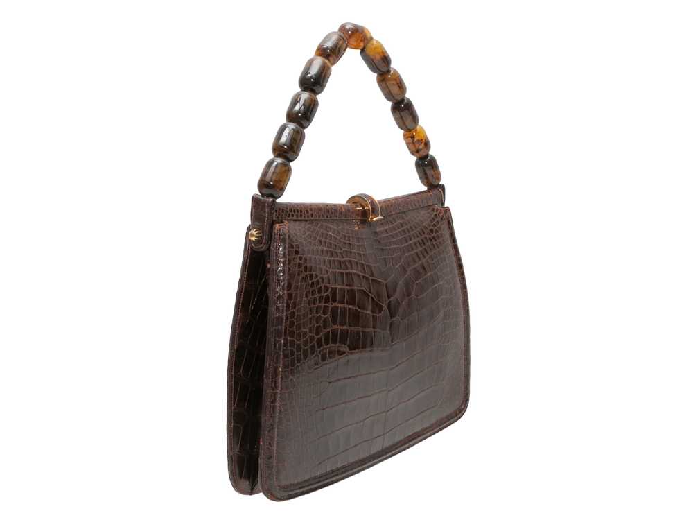 Vintage Brown Lucille de Paris Alligator Beaded H… - image 2