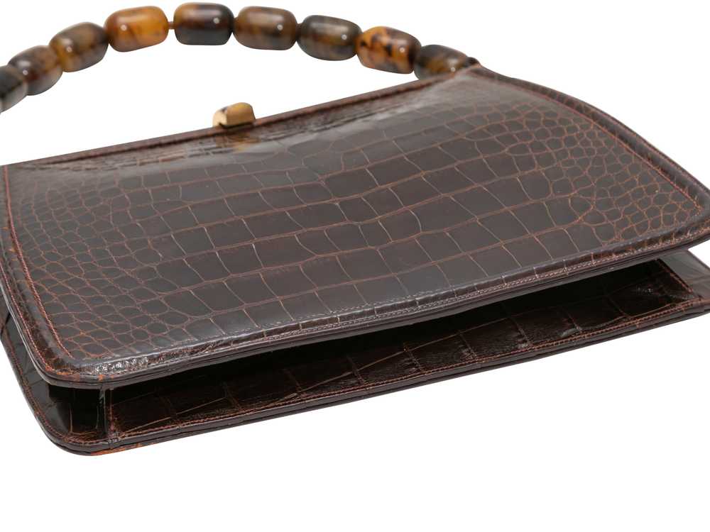 Vintage Brown Lucille de Paris Alligator Beaded H… - image 4