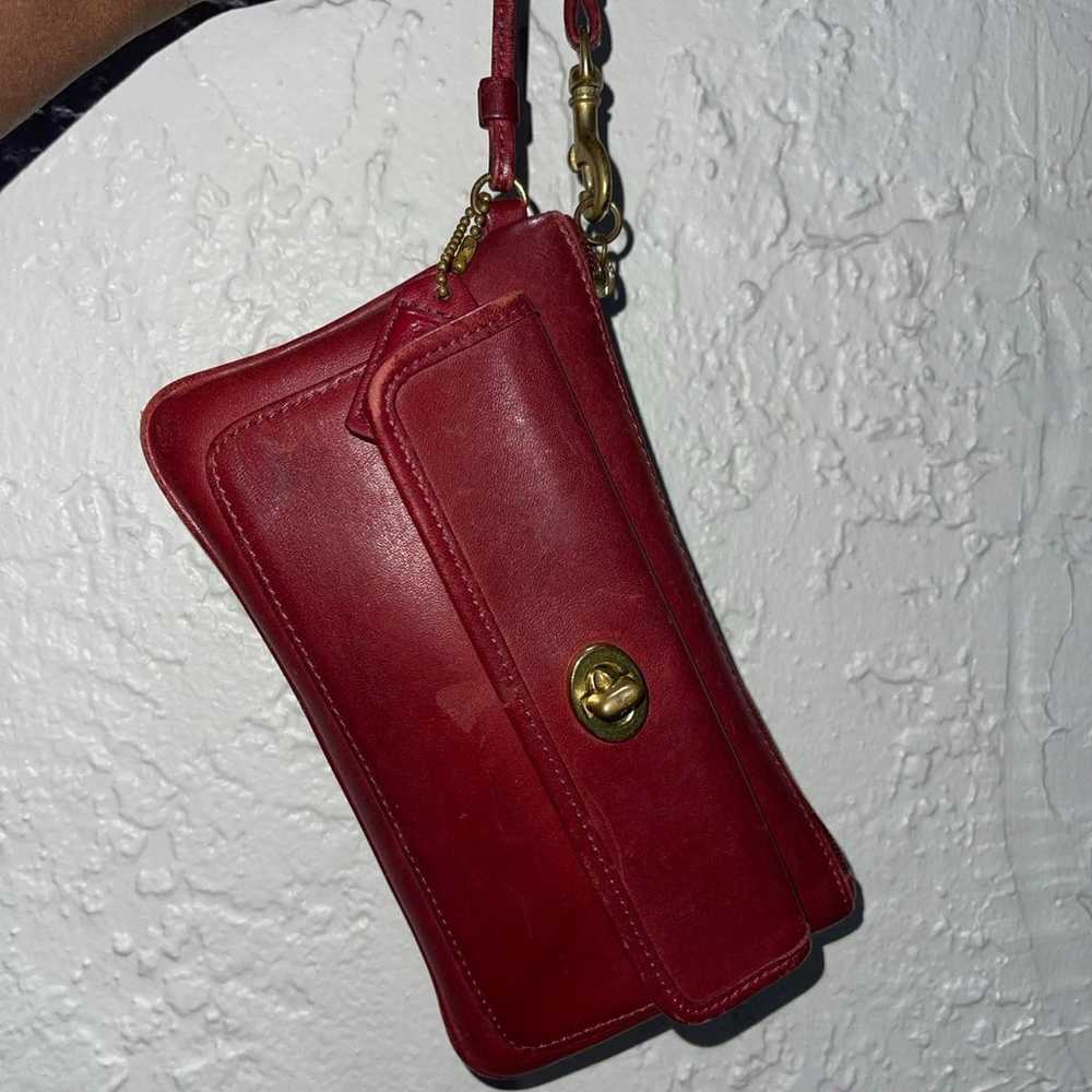 vintage Coach turnlock wristlet clutch - image 1