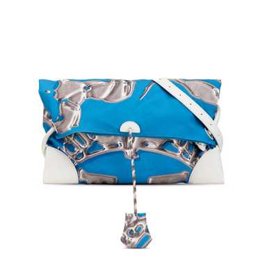 Blue Hermès Vif Argent Silky City 33 Crossbody Bag