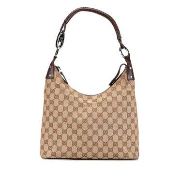 Tan Gucci GG Canvas Shoulder Bag