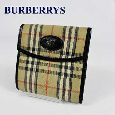 Burberry Tri-fold Wallet Nova Check Horse Logo Can