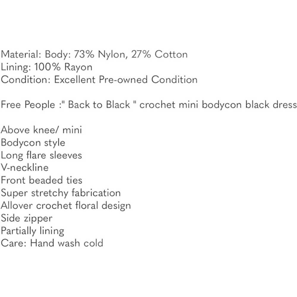 NWOTFree People Back To Black Black Crochet Mini … - image 7