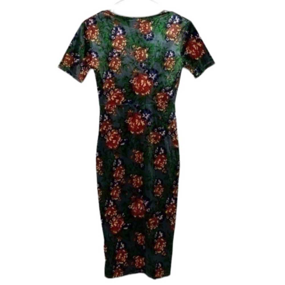 Zara Bold Floral Velvet Fitted BodyCon Party Even… - image 7