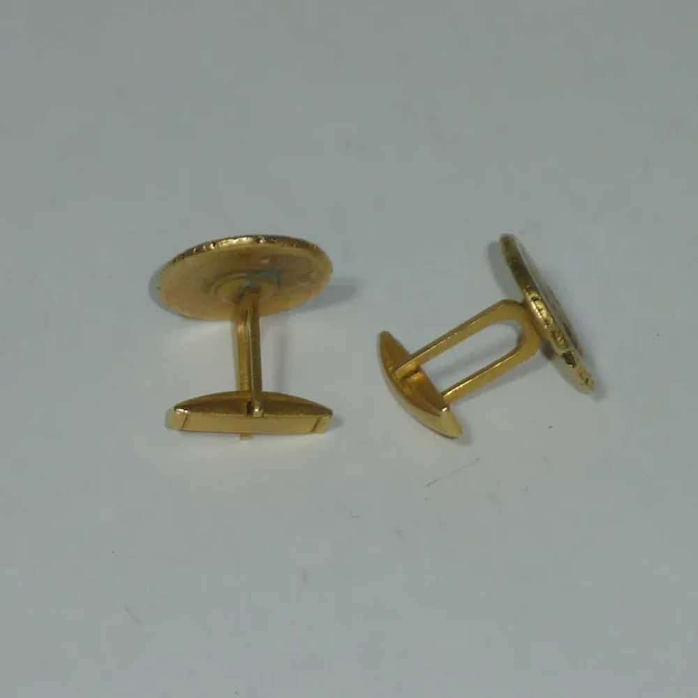 Old Gold Tone Coin Cufflinks - image 2