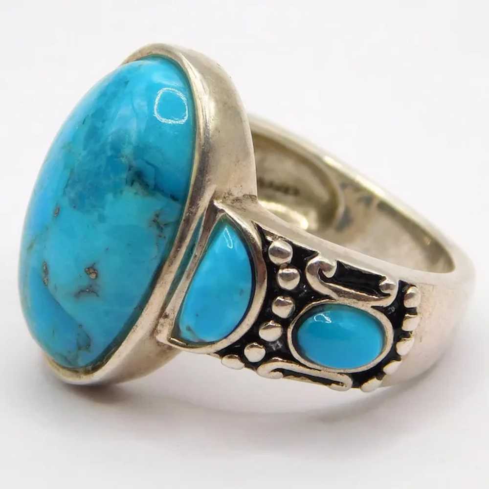 Tempting Turquoise Sterling Silver Statement Ring… - image 2