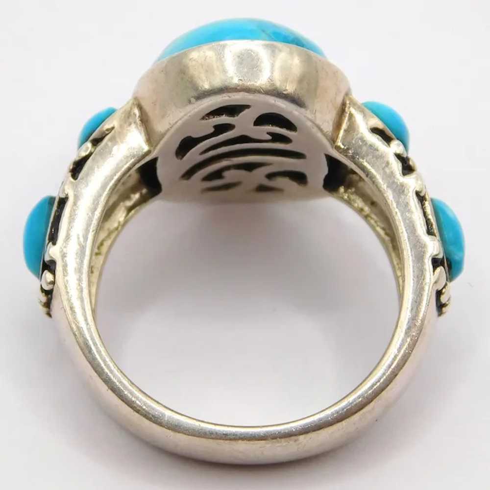 Tempting Turquoise Sterling Silver Statement Ring… - image 4