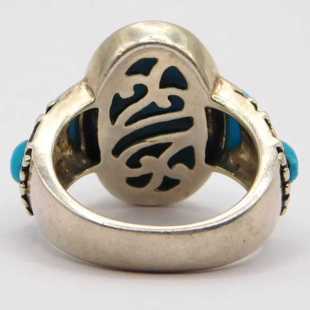 Tempting Turquoise Sterling Silver Statement Ring… - image 5