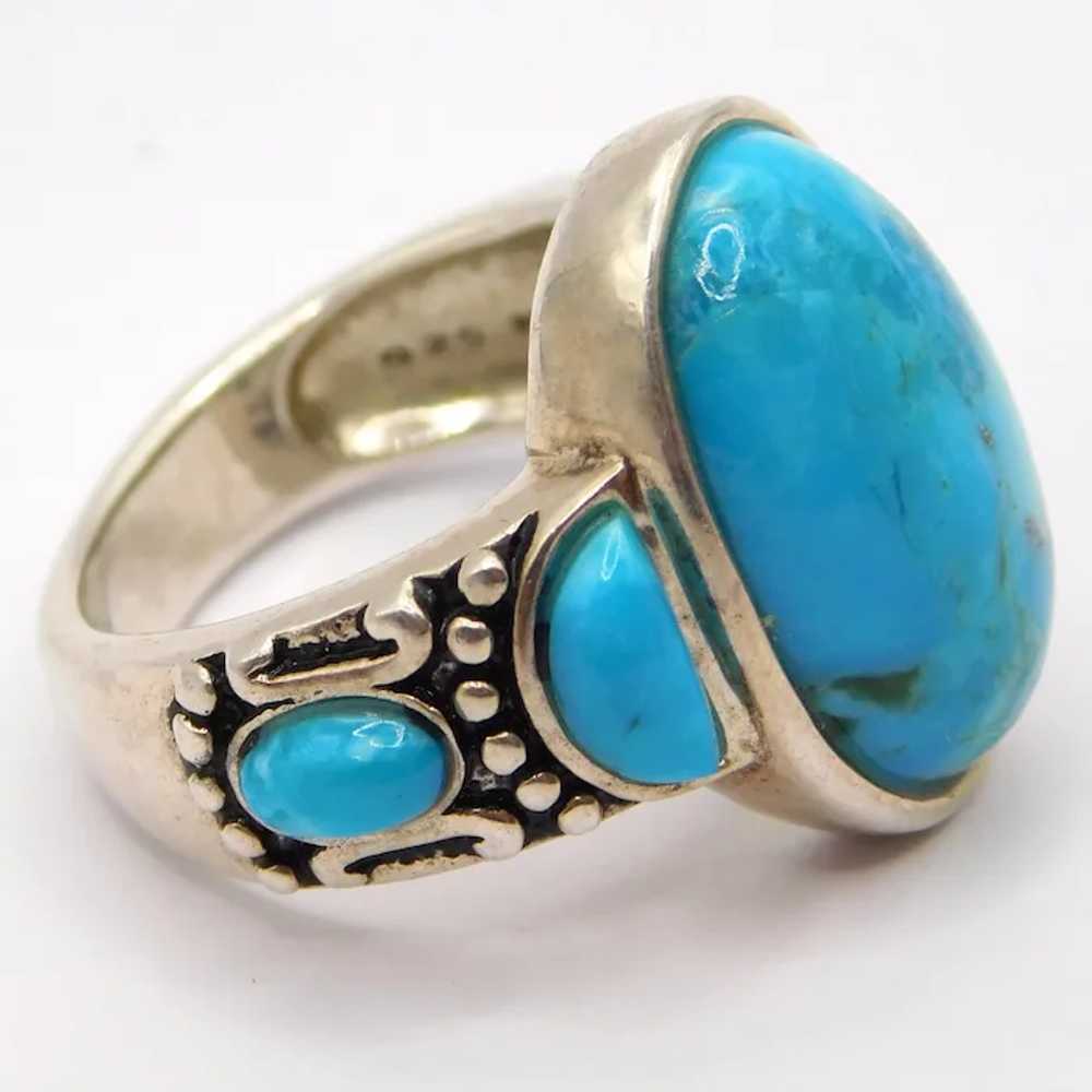 Tempting Turquoise Sterling Silver Statement Ring… - image 7