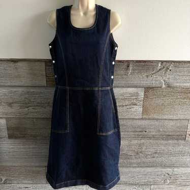 Thought Denim Jean Sleeveless Pinafore Dress Size… - image 1