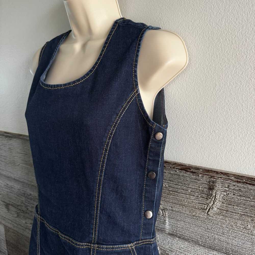 Thought Denim Jean Sleeveless Pinafore Dress Size… - image 2