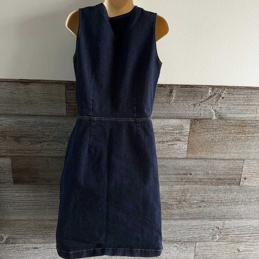 Thought Denim Jean Sleeveless Pinafore Dress Size… - image 5