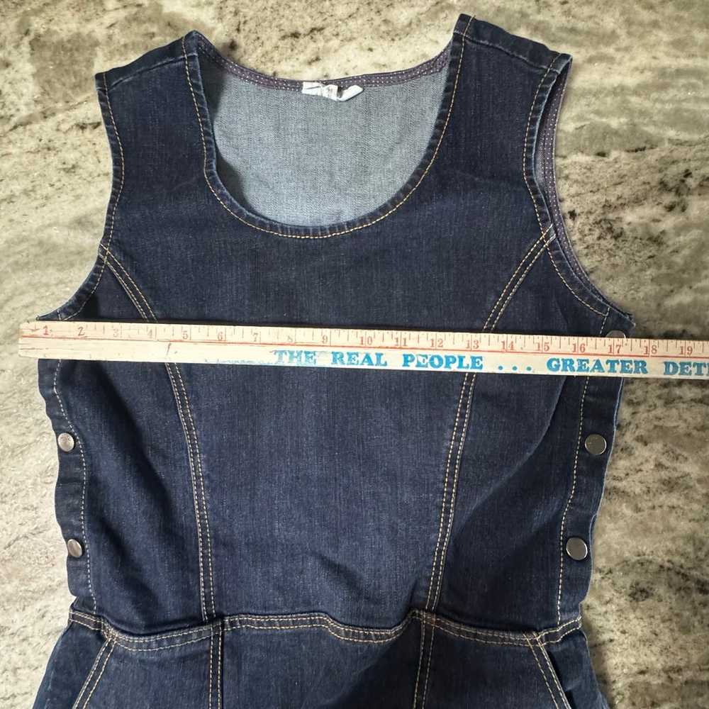 Thought Denim Jean Sleeveless Pinafore Dress Size… - image 6