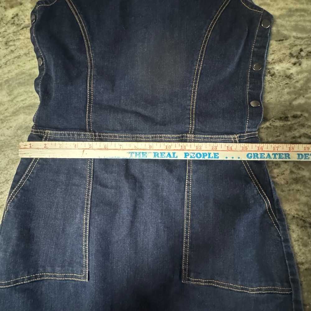 Thought Denim Jean Sleeveless Pinafore Dress Size… - image 7