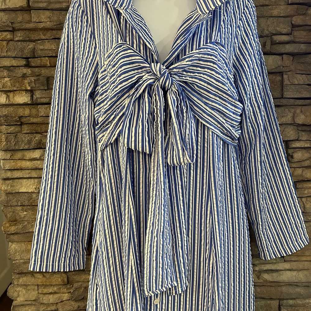 Anthropologie  Porridge Tie-Front Shirt Dress Siz… - image 5