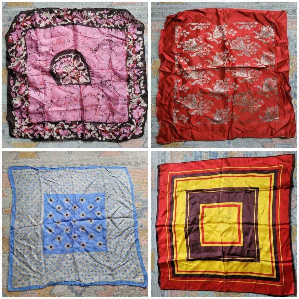 Vintage 40s-70s Scarf/Kerchief Lot of 15 Includes… - image 6