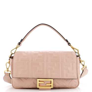 FENDI Baguette NM Bag Zucca Embossed Leather Mediu