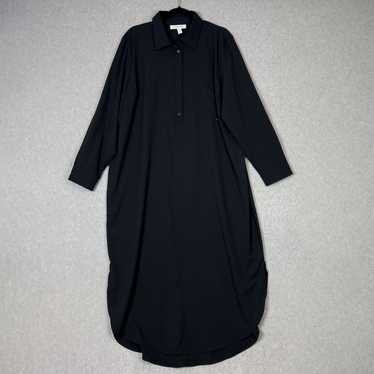 Coolibar Black Long Sleeve Maxi Shirt Dress Size … - image 1