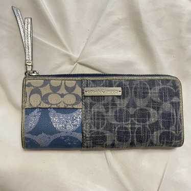 Coach Poppy Patchwork Denim Wallet