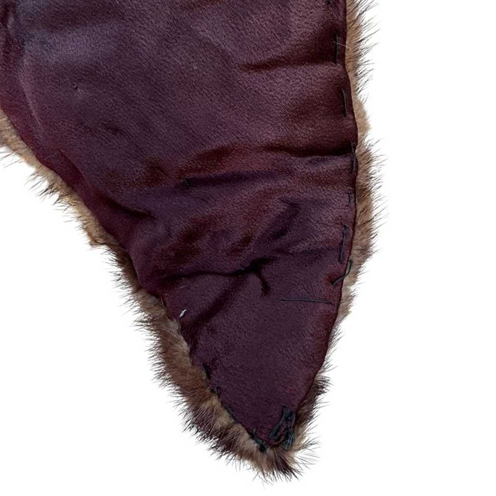 Vintage Womens Handmade Brown Mink Fur Stole Coll… - image 5