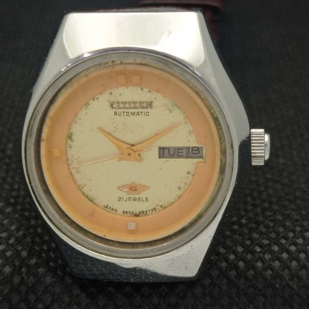 Vintage 1972 Citizen Automatic Womans Silver Watc… - image 3