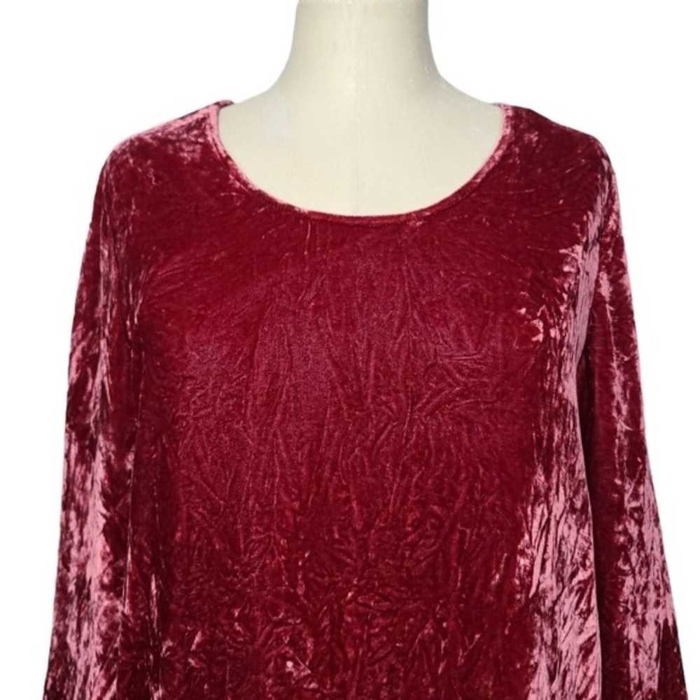 J. Jill Crushed Velvet Long Sleeves Back Zipper D… - image 2