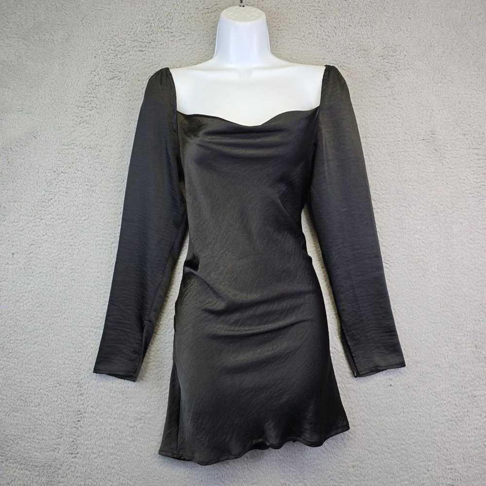 Princess Polly Mini Dress Womens 4 Black Satin Wh… - image 3