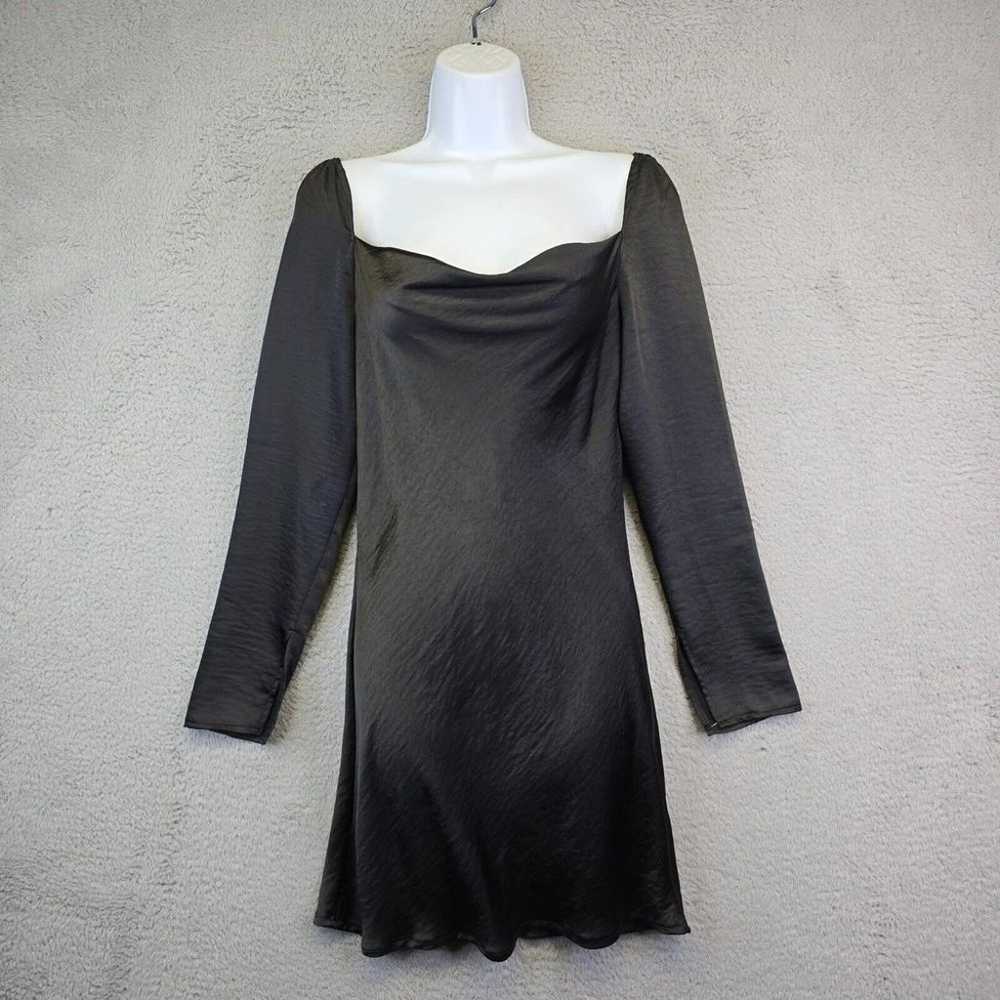 Princess Polly Mini Dress Womens 4 Black Satin Wh… - image 4