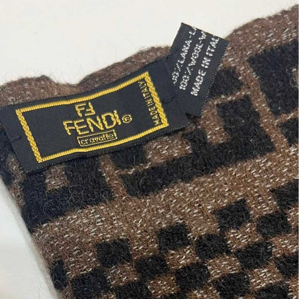 Fendi ☆ Scarf Zucca Pattern Rectangular Stole Log… - image 2