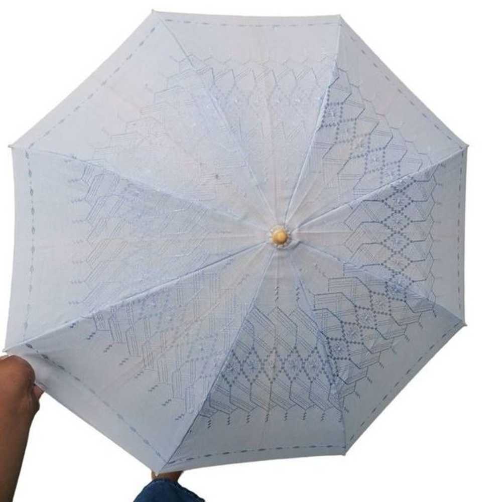 Handmade Vintage Hand-Embroidered Fabric Umbrella… - image 3