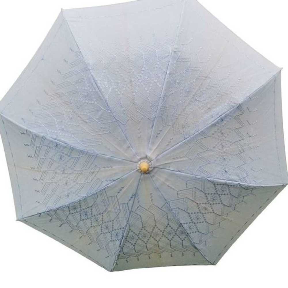 Handmade Vintage Hand-Embroidered Fabric Umbrella… - image 4