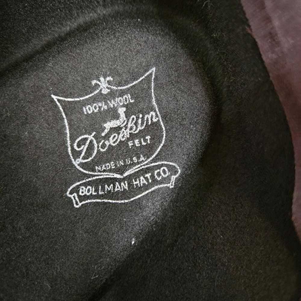 Vintage Bollman Hat Co. Black Wool Doeskin Felt F… - image 9