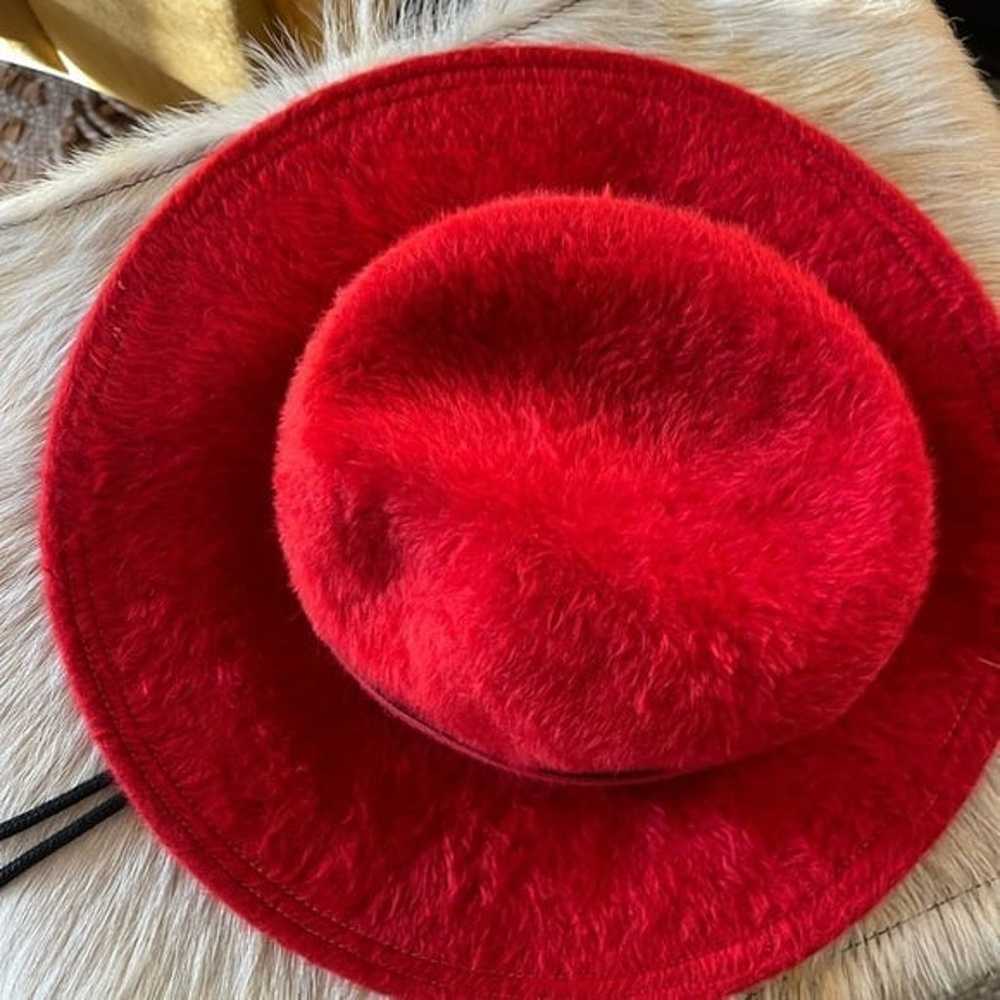 Vintage Mr. John Jr. Plush red velour felt fur fe… - image 4