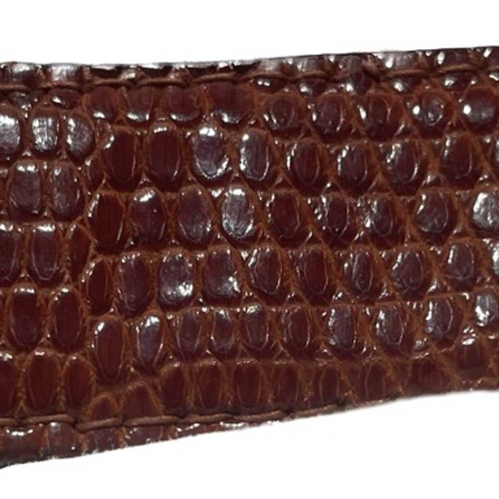 Robin Kahn vintage brown genuine lizard belt w si… - image 2