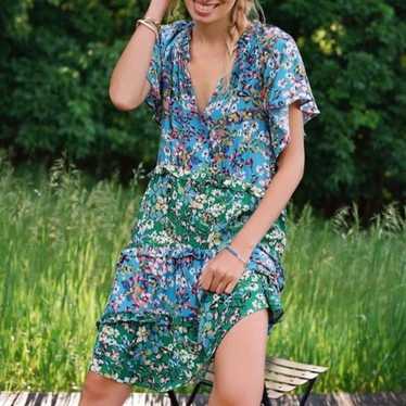 By Anthropologie Robin Tiered Floral Dress