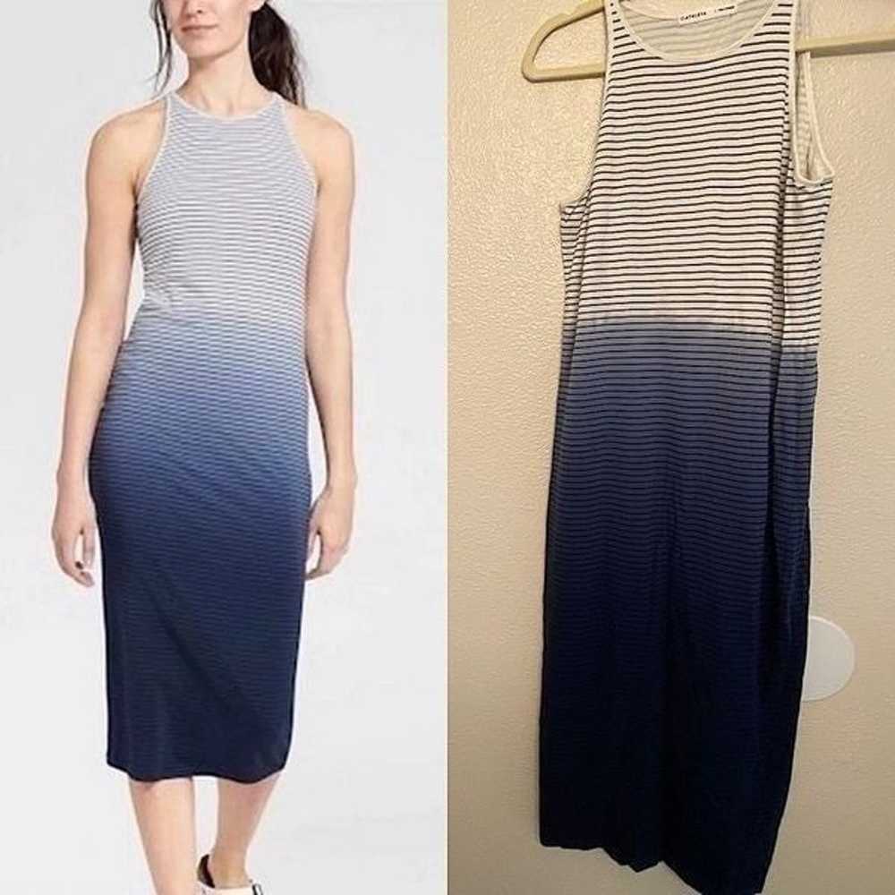 Athleta Sun Kissed Striped blue ombre long Midi D… - image 1