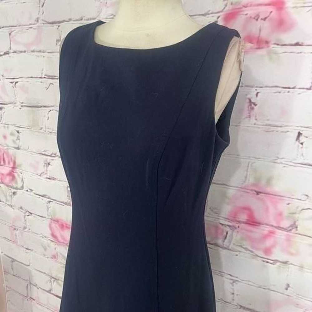 Talbots sleeveless navy blue a-line jersey work d… - image 2