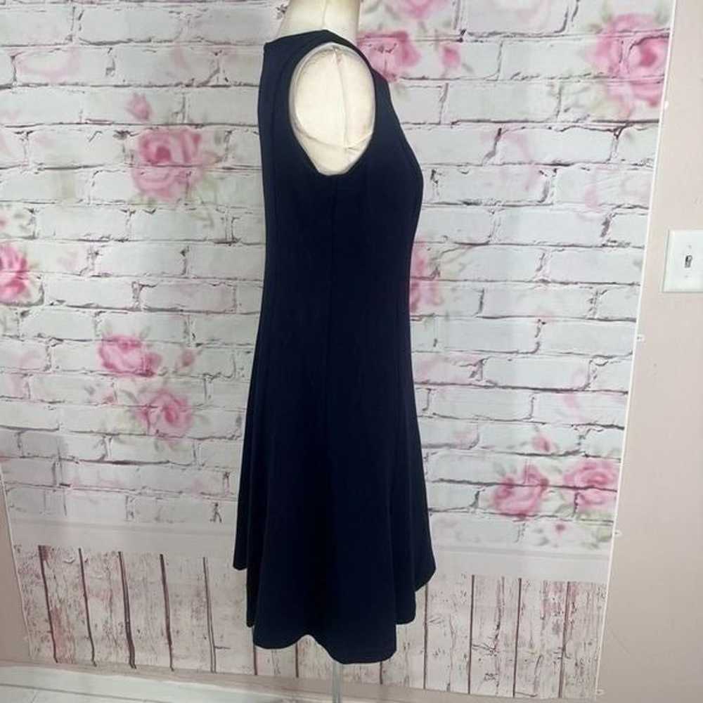 Talbots sleeveless navy blue a-line jersey work d… - image 4